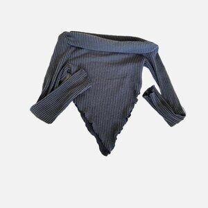 Asymmetrical Grey Off Shoulder Top